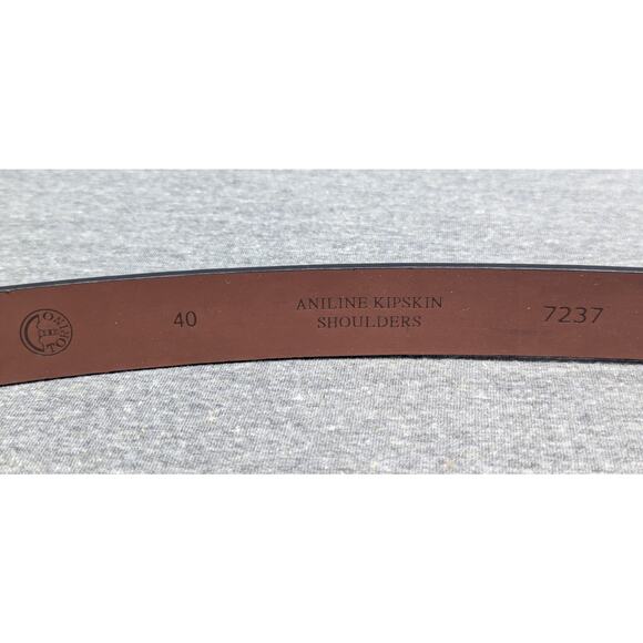 TORINO Mens Belt - Brown, Leather, Aniline Kipskin Shoulders, Crayfish, 40, NWT - Picture 3 of 4